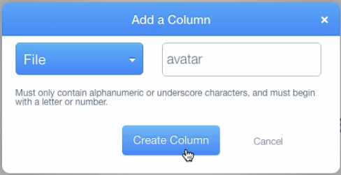Create avatar column
